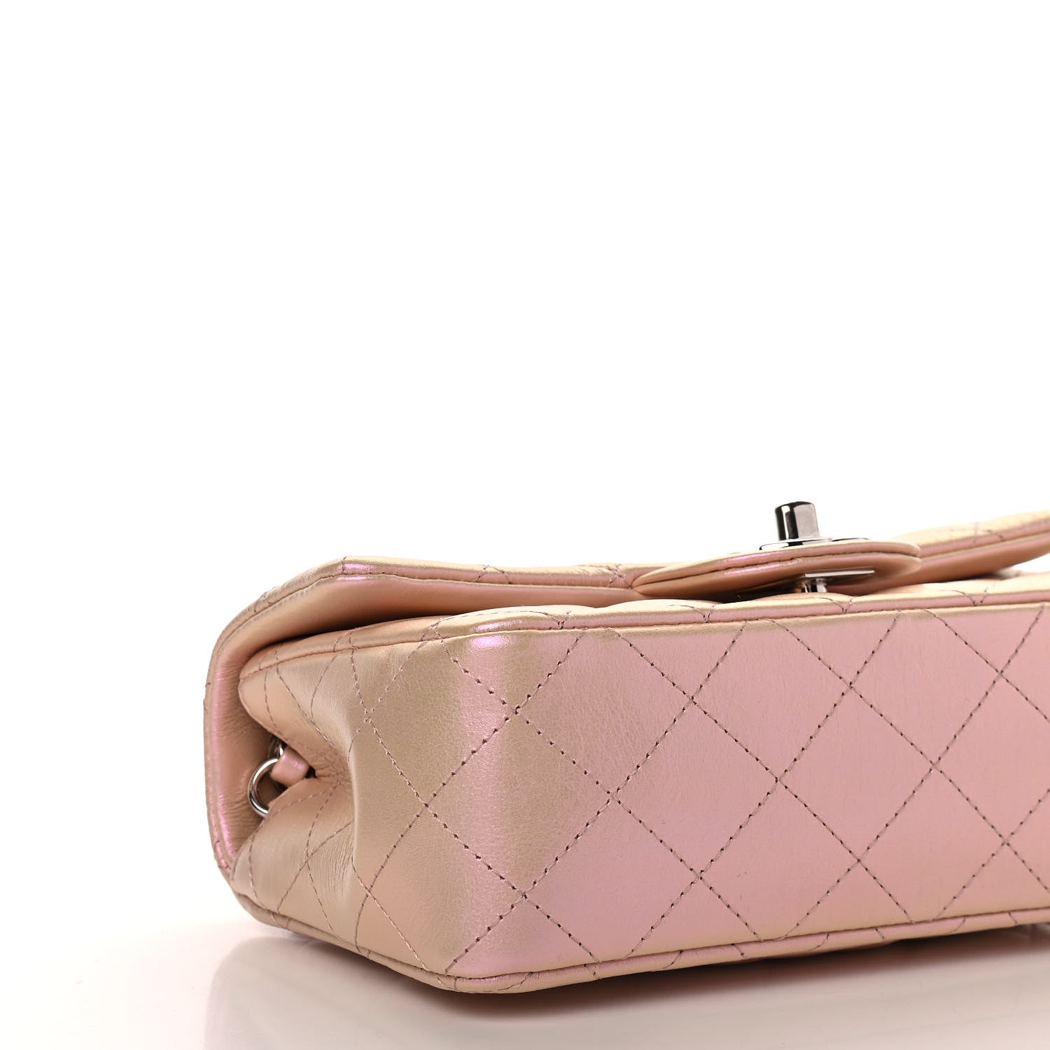 Chanel Iridescent Calfskin Quilted Mini Rectangular Flap Pink 8 of 9