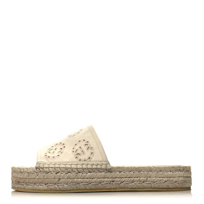 Gucci Canvas Interlocking G Damita Espadrille Sandals 39 Natural 1 of 9