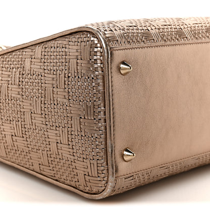 Christian Dior Metallic Calfskin Braided Medium Lady Dior Gold 9 of 10