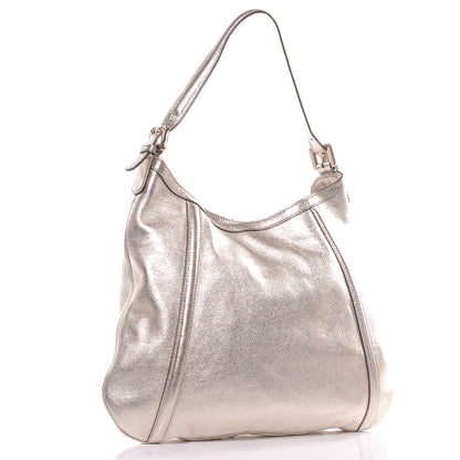 Gucci Leather Medium Britt Hobo Metallic Gold 3 of 7