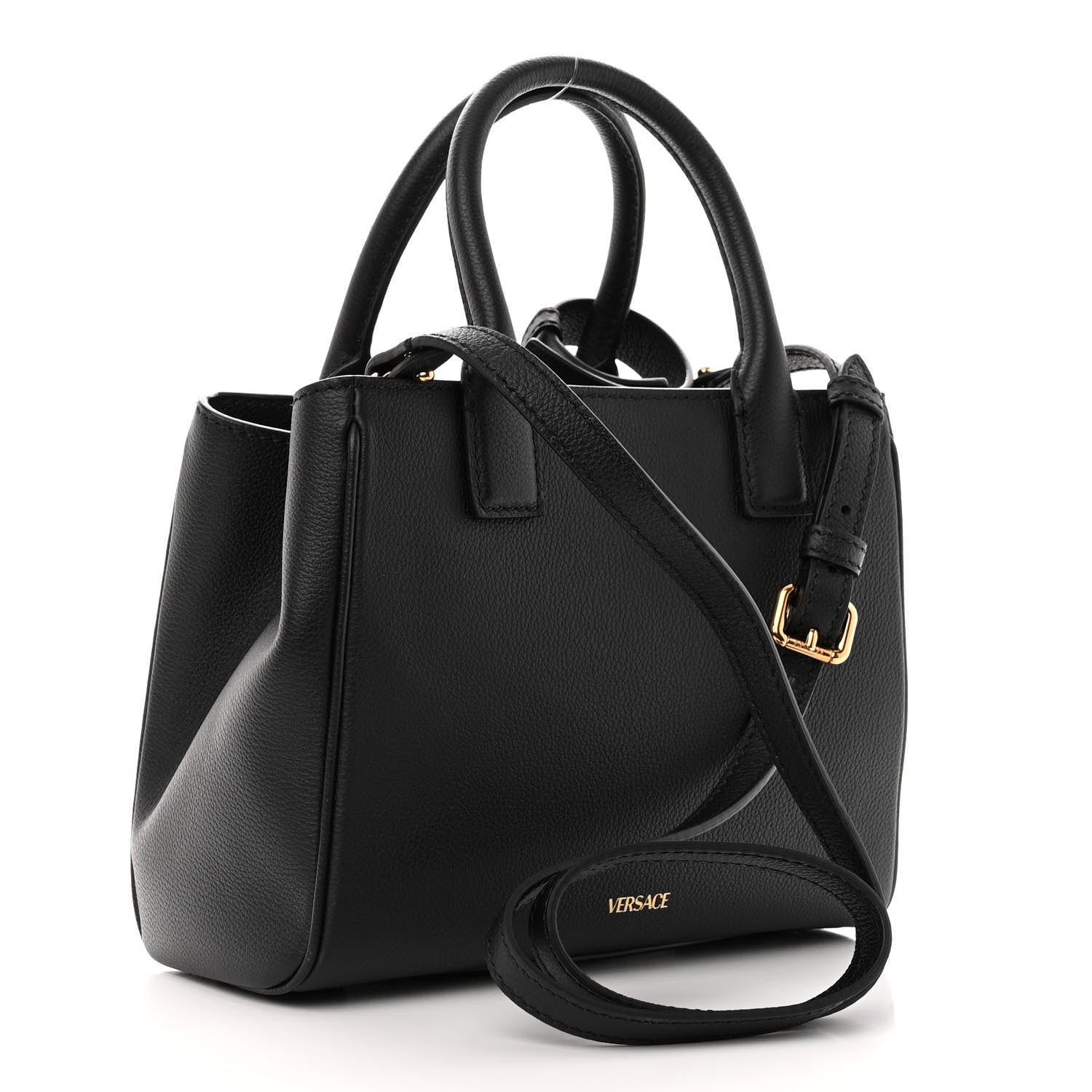 Versace Grained Calfskin Small La Medusa Chain Tote Black 3 of 9
