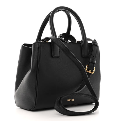 Versace Grained Calfskin Small La Medusa Chain Tote Black 3 of 9