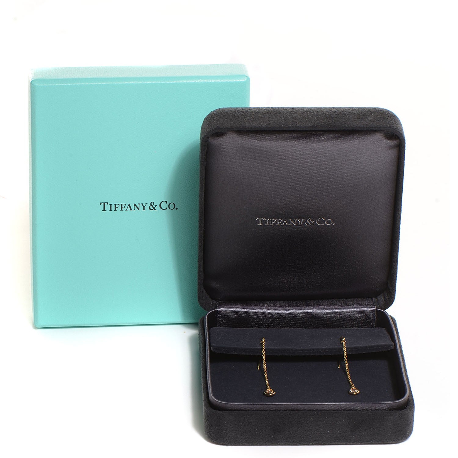 Tiffany 18K Yellow Gold Elsa Peretti Diamonds by the Yard Pear Shape Drop Earrings 5 of 5