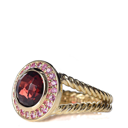 David Yurman 18K Yellow Gold Garnet Pink Sapphire 8mm Petite Cerise Ring 52 6 5 of 7