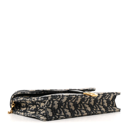 Christian Dior Oblique Saddle Chain Pouch Blue 4 of 9