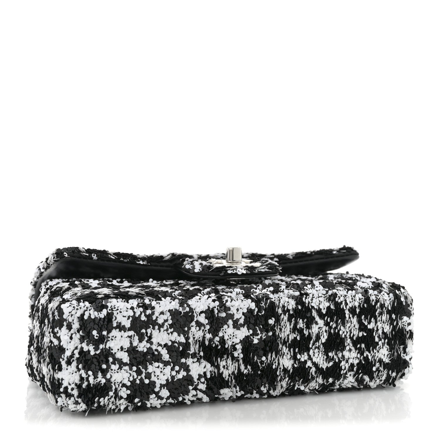 Chanel Sequin Houndstooth Small Flap Black White 4 of 12