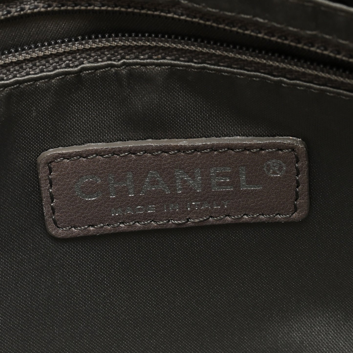 Metallic Crackled Calfskin Large Perforated Drill Flap Black