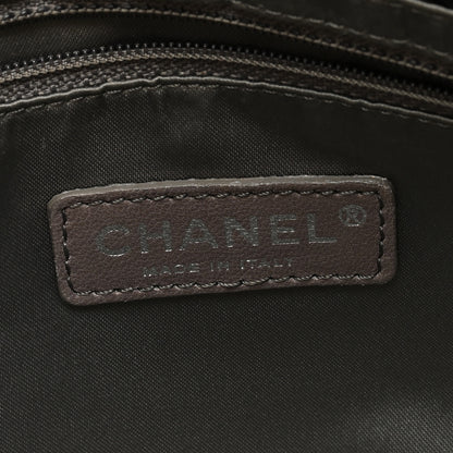 Chanel Metallic Crackled Calfskin Large Perforated Drill Flap Black 6 of 10