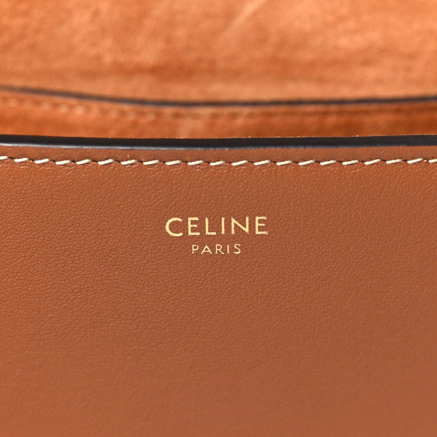 Celine Smooth Calfskin Cuir Triomphe Folco Crossbody Bag Tan 6 of 10