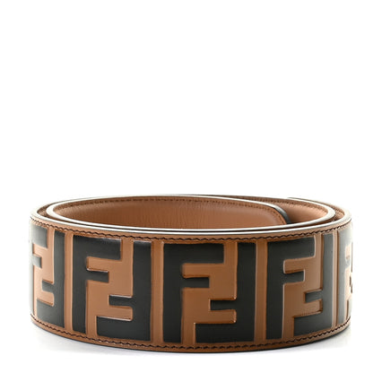 Fendi Calfskin FF 1974 Embossed Strap You Tobacco Black 2 of 5
