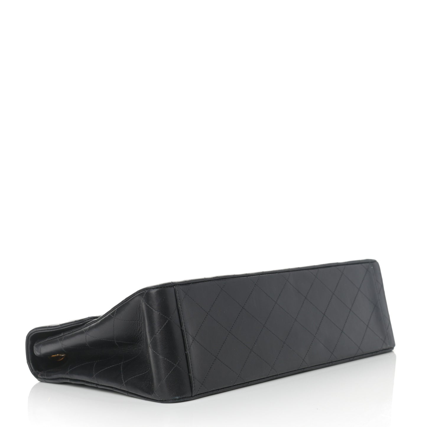 Lambskin Quilted XL Jumbo Single Flap Black