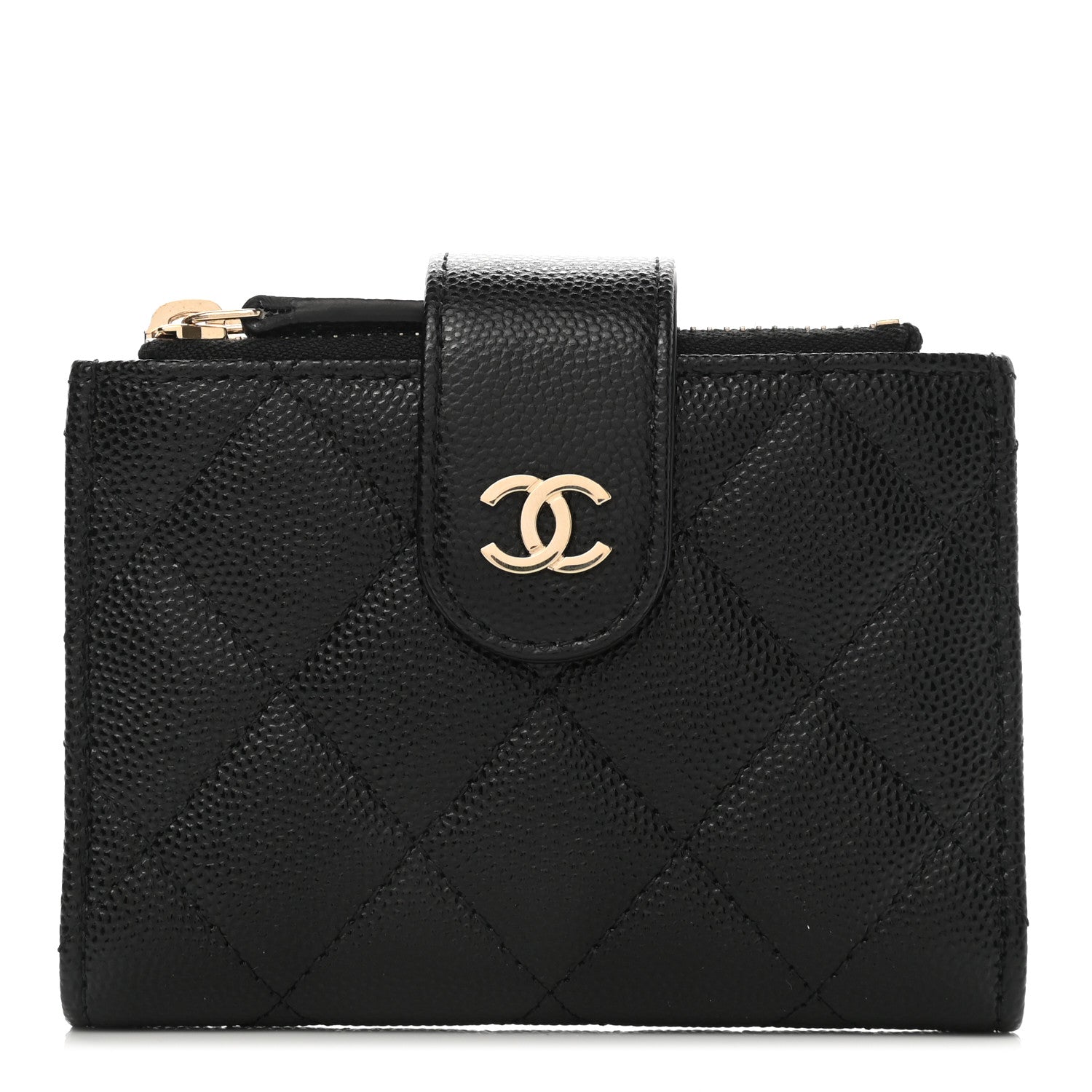 Chanel Caviar Quilted Compact Zipped Pocket Wallet Black 1 of 9