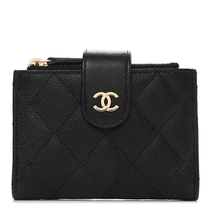 Chanel Caviar Quilted Compact Zipped Pocket Wallet Black 1 of 9