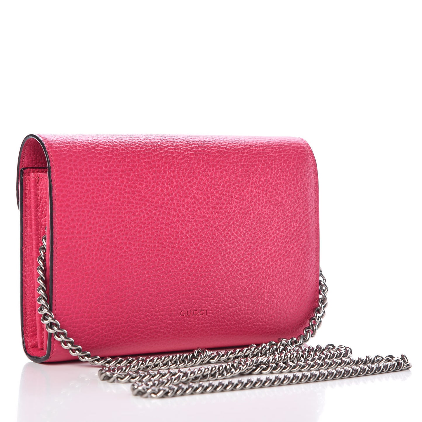 Dollar Calfskin Crystal Mini Dionysus Chain Wallet Box Pink