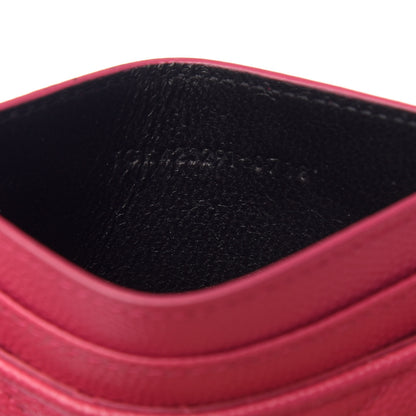 Saint Laurent Grain De Poudre Matelasse Chevron Monogram Credit Card Case Fresh Fuxia 6 of 6