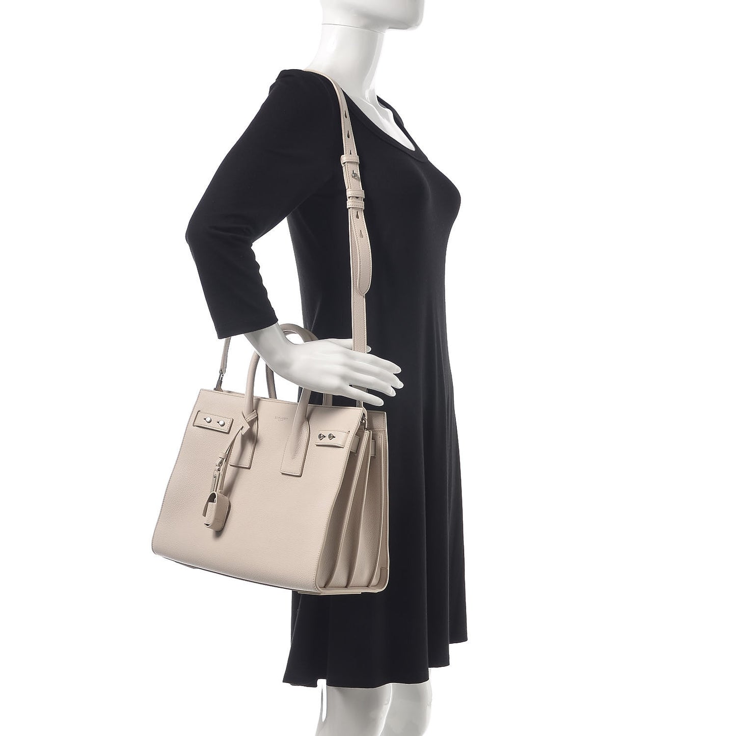 Grained Calfskin Small Supple Sac De Jour Ivory