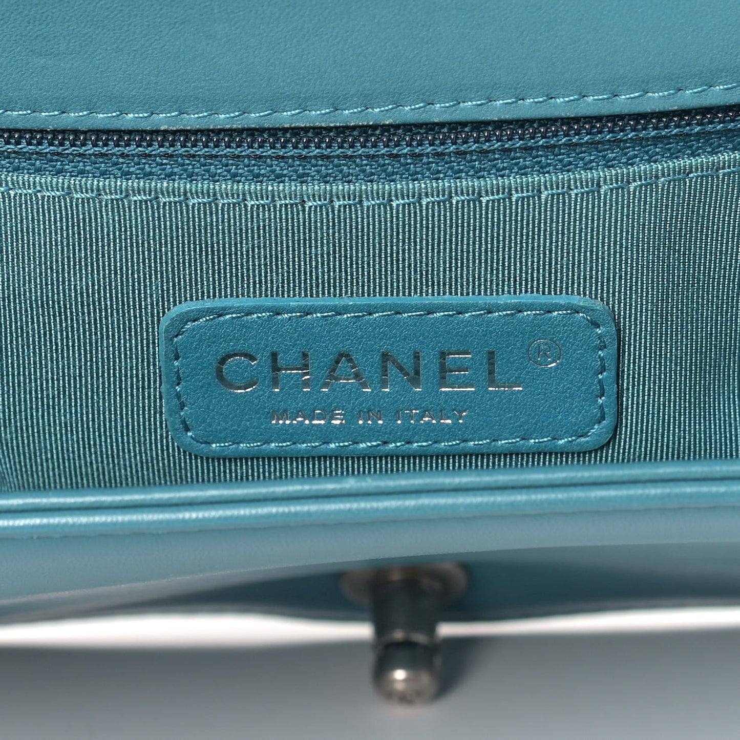 Lambskin Quilted New Medium Boy Flap Turquoise