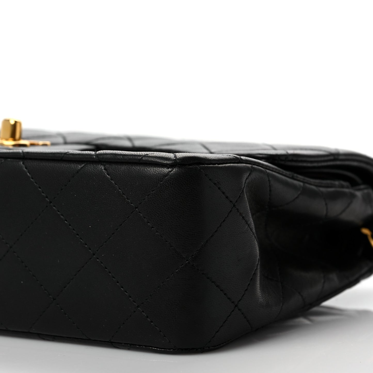 Lambskin Quilted Small Double Flap Black
