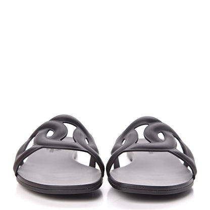 Hermes Rubber Aloha Sandals 36 Black 2 of 8