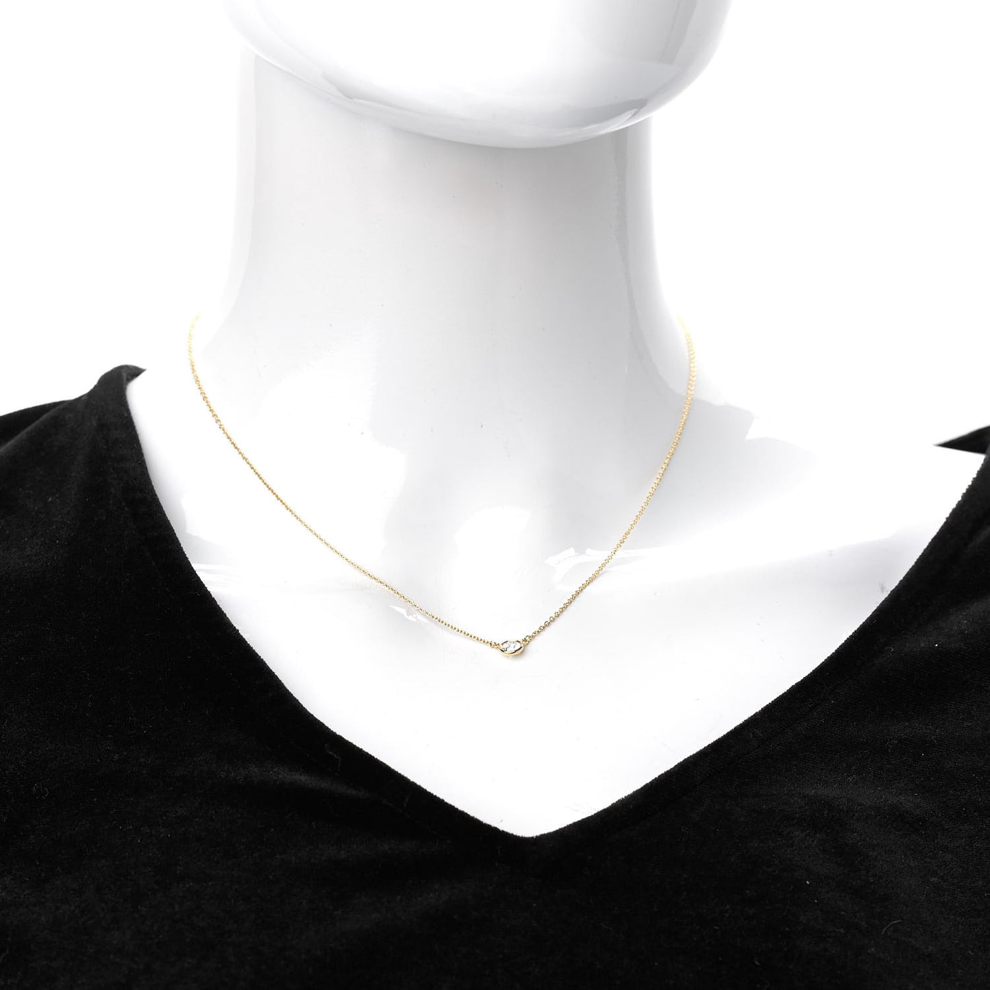 18K Yellow Gold Diamond .29ct Elsa Peretti Diamonds by the Yard Pendant Necklace