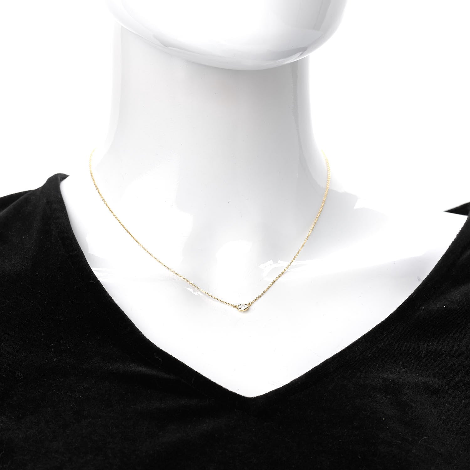 Tiffany 18K Yellow Gold Diamond .29ct Elsa Peretti Diamonds by the Yard Pendant Necklace 2 of 7