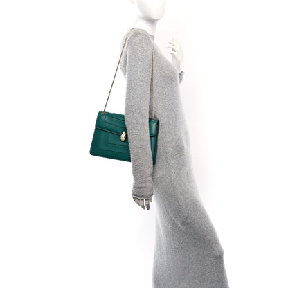 Bulgari Calfskin Serpenti Forever Shoulder Bag Emerald Green 2 of 10