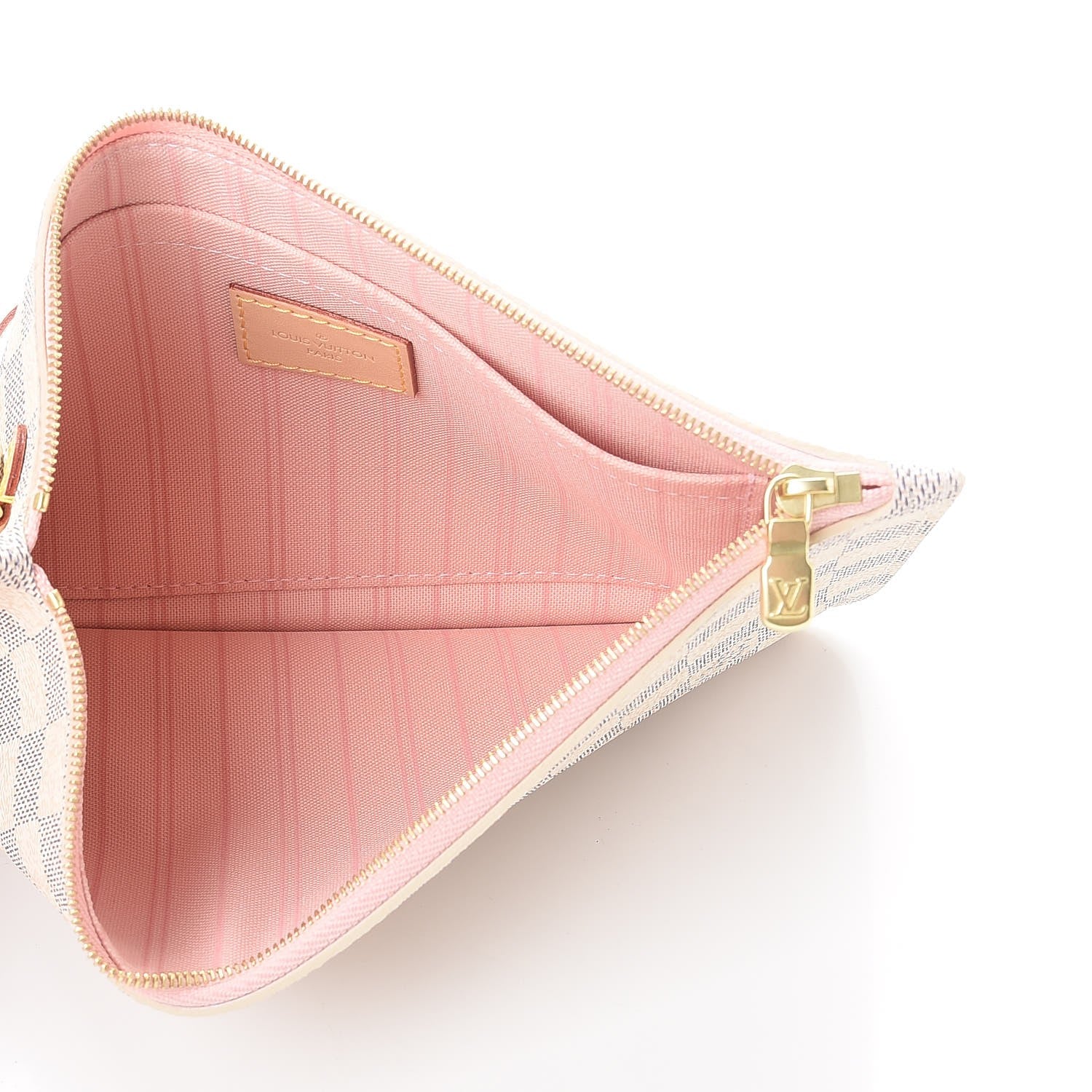 Louis Vuitton Damier Azur Neverfull MM GM Pochette Rose Ballerine 5 of 9