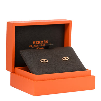 Hermes 18K Rose Gold TPM Farandole Stud Earrings 5 of 5