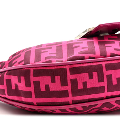 Fendi Nylon Half Moon Baguette Pink 9 of 10