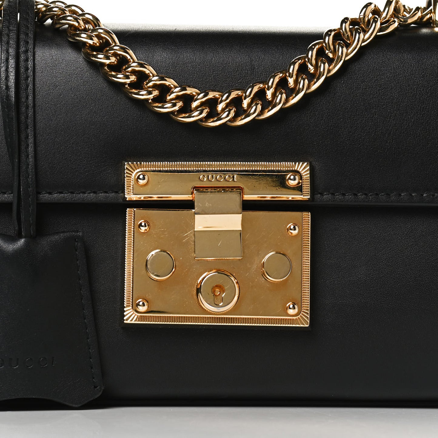 Calfskin Small Padlock Shoulder Bag Black