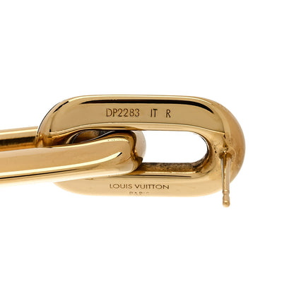 Louis Vuitton Metal LV Edge Double Hoop Earrings Gold 4 of 4