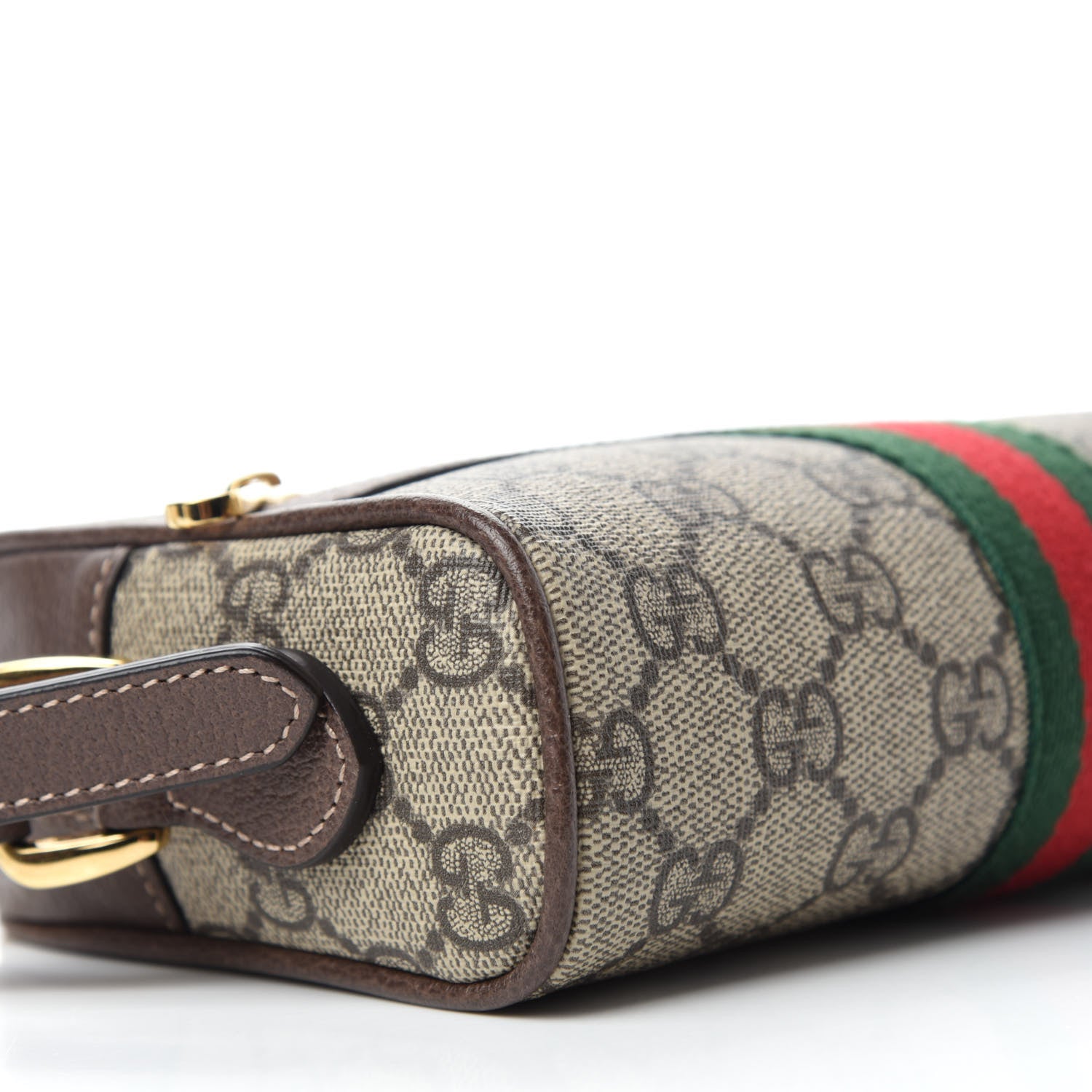 Gucci GG Supreme Monogram Web Mini Ophidia Shoulder Bag Brown 6 of 11