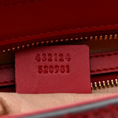 Gucci Guccissima Small Zippered Bucket Tote Hibiscus Red 7 of 11
