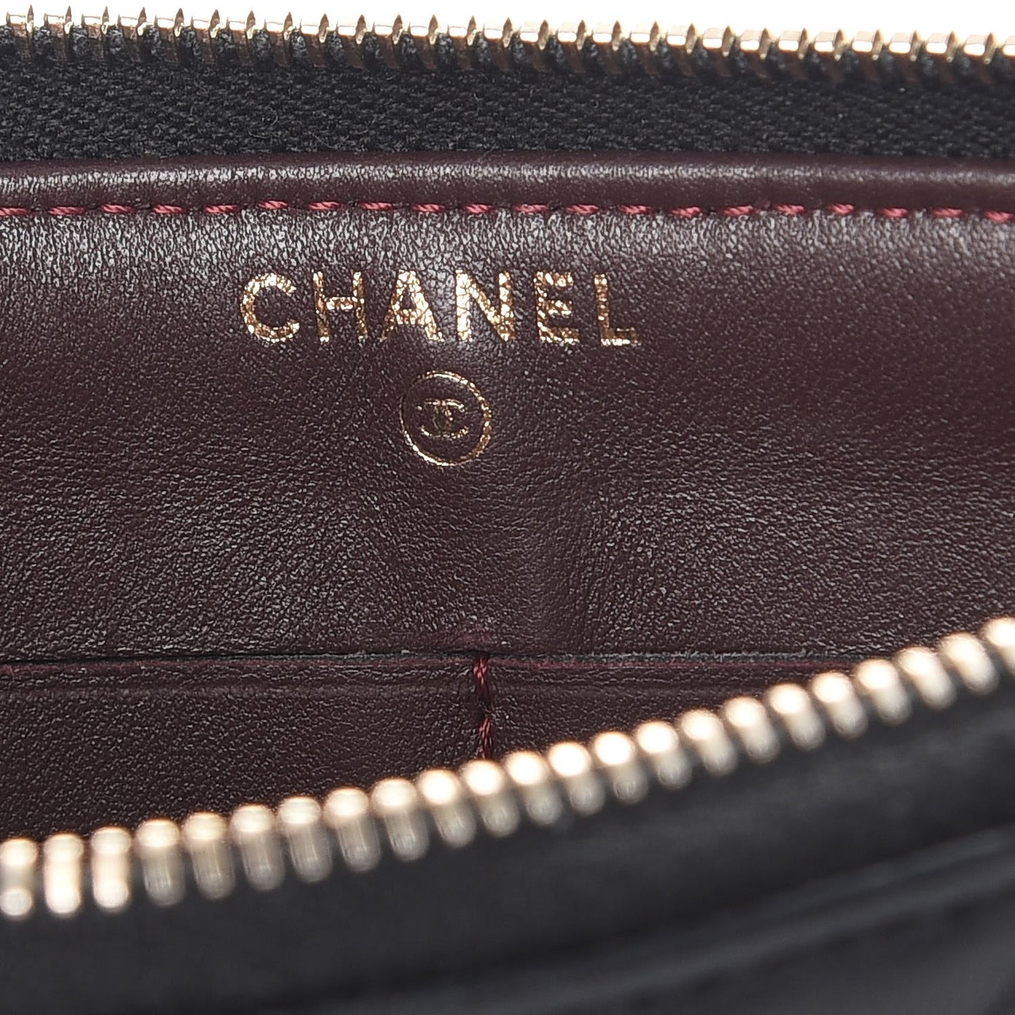 Lambskin Quilted Zip Pouch Black