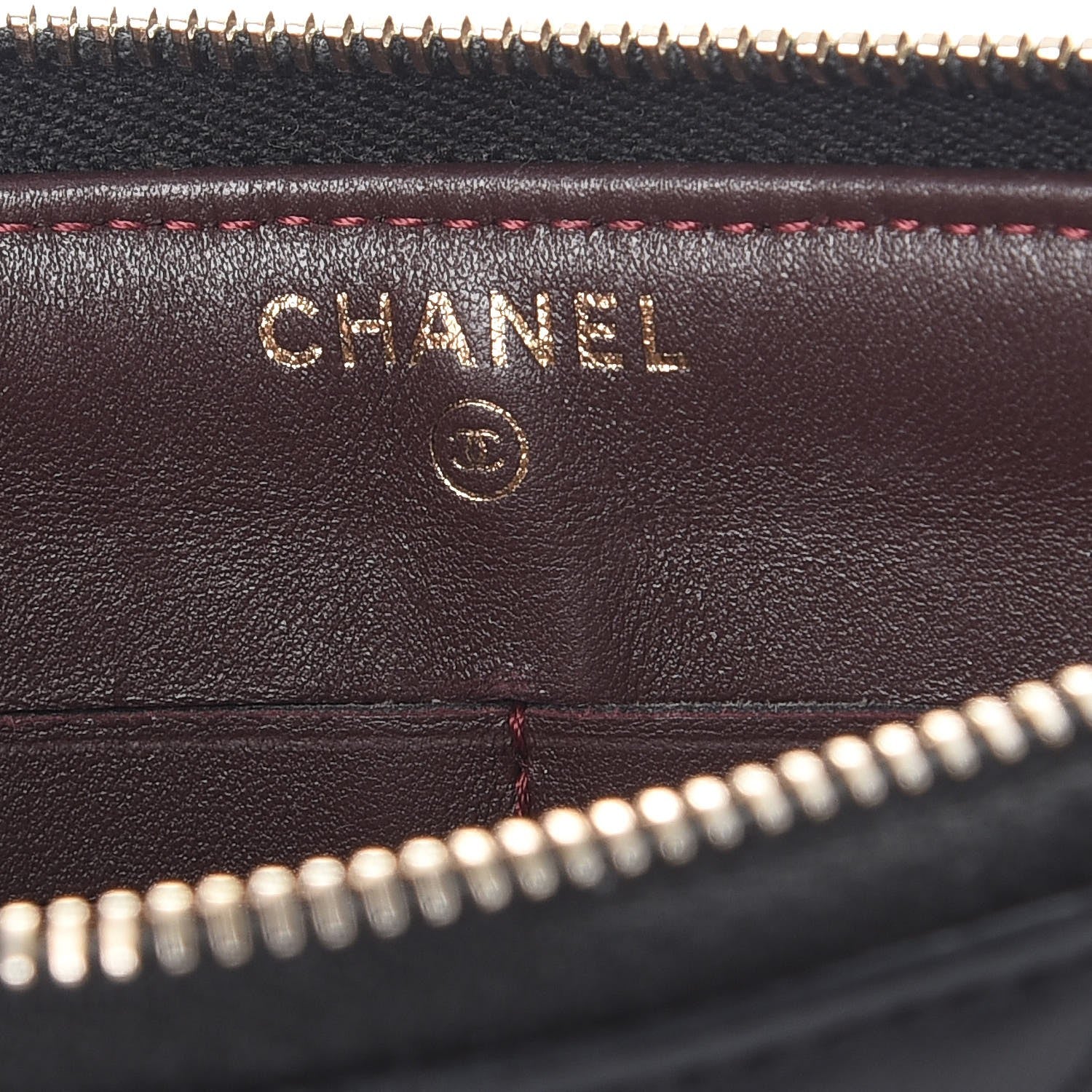 Chanel Lambskin Quilted Zip Pouch Black 6 of 10