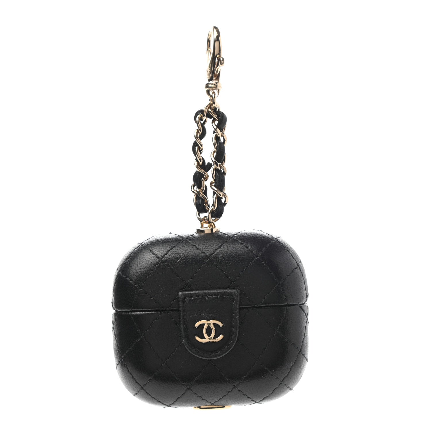 Chanel Lambskin Quilted Airpods Pro Case With Chain Black 1 of 7
