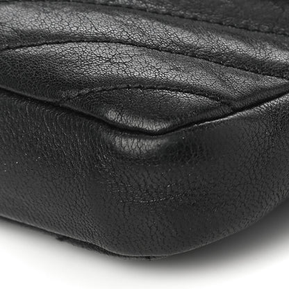 Saint Laurent Sheepskin Matelasse Chevron Monogram College Chain Wallet Black 9 of 9