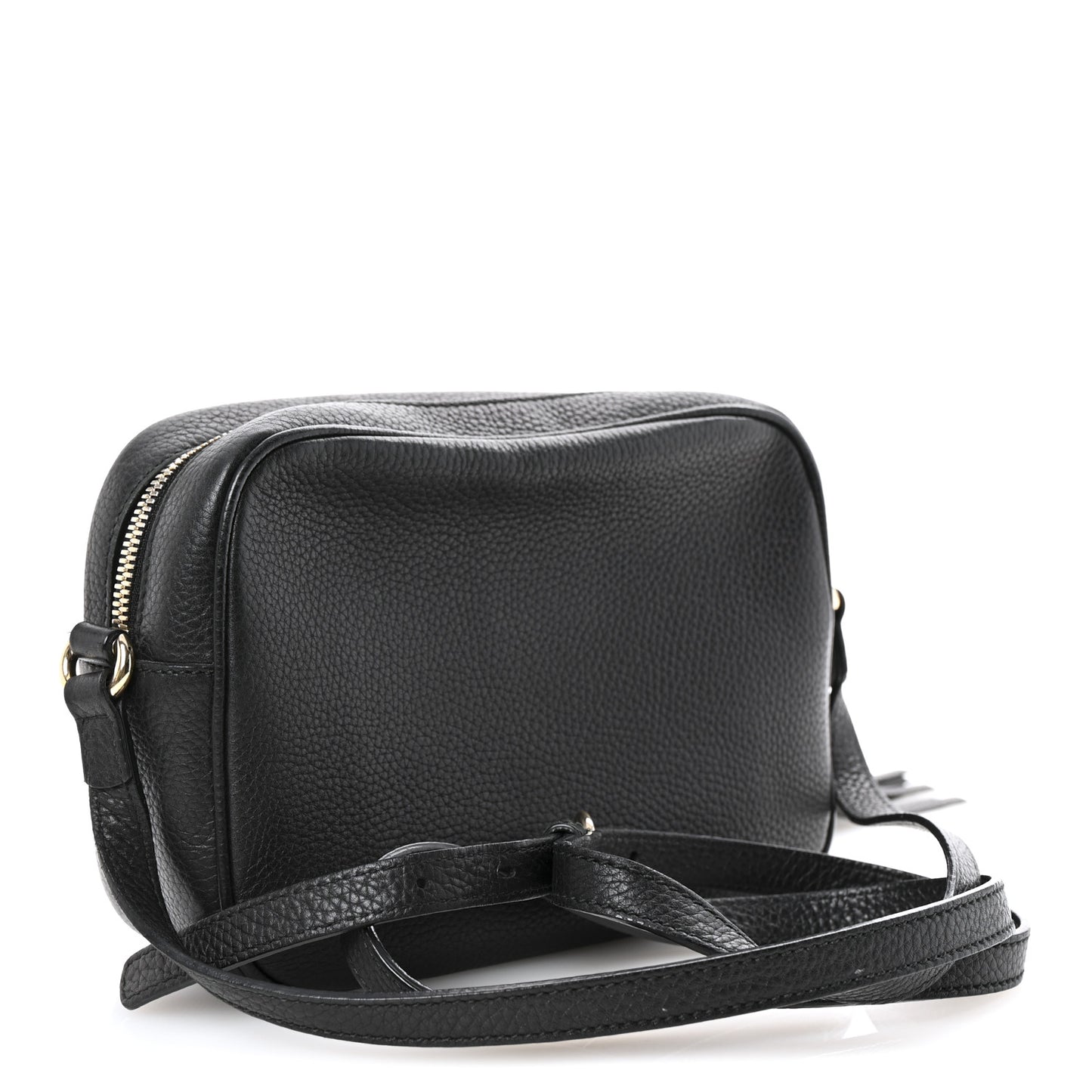Pebbled Calfskin Small Soho Disco Bag Black