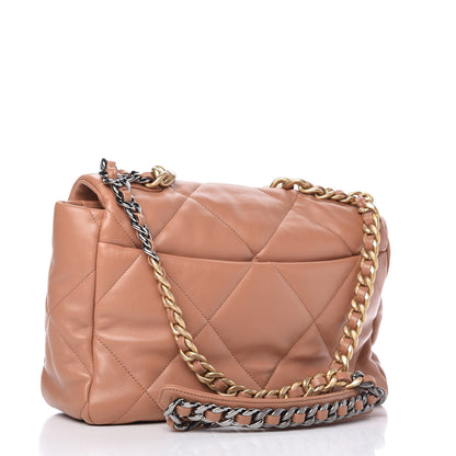 Chanel Lambskin Quilted Large Chanel 19 Flap Brown 3 of 10