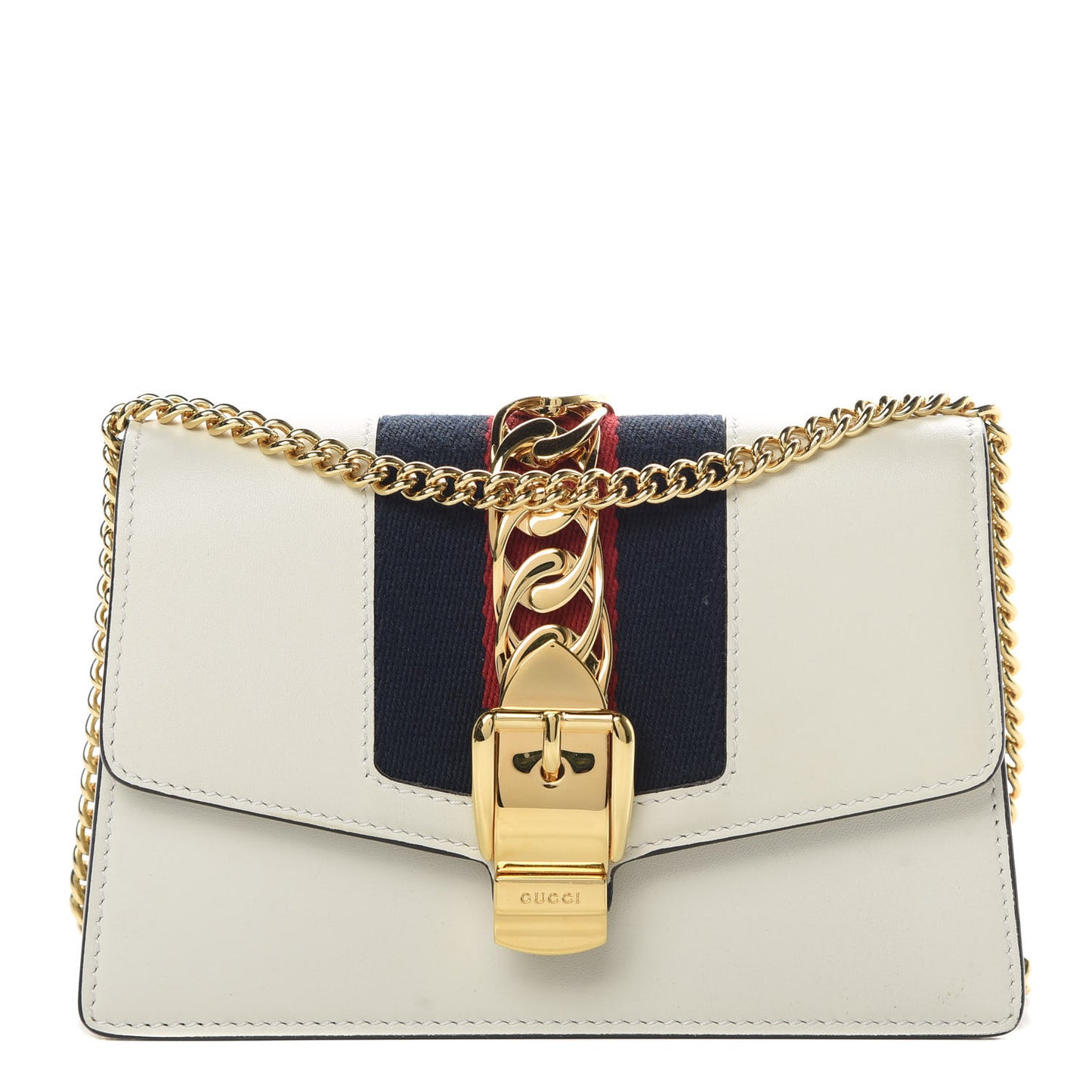 Calfskin Super Mini Sylvie Chain Shoulder Bag White