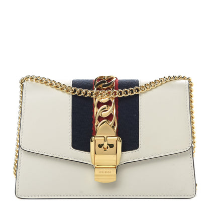 Gucci Calfskin Super Mini Sylvie Chain Shoulder Bag White 1 of 10
