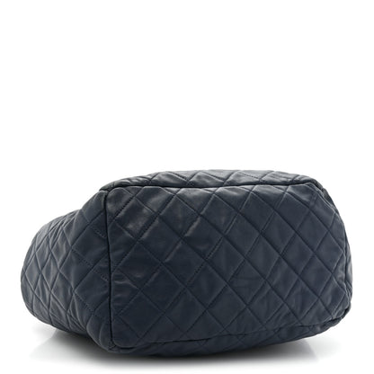 Chanel Lambskin Quilted CC Chain Drawstring Tote Blue 4 of 19