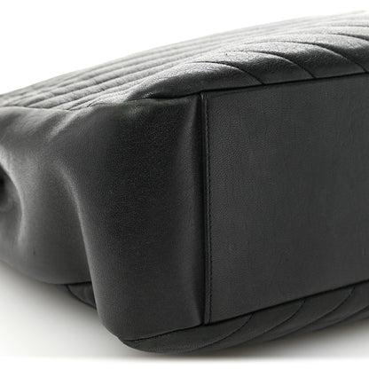 Saint Laurent Sheepskin Matelasse Chevron Large Monogram Shopping Bag Black 8 of 10