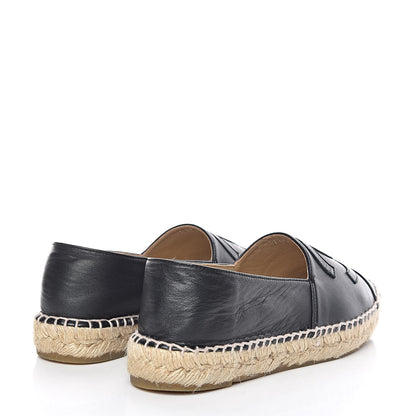 Chanel Lambskin CC Espadrilles 37 Black 4 of 12