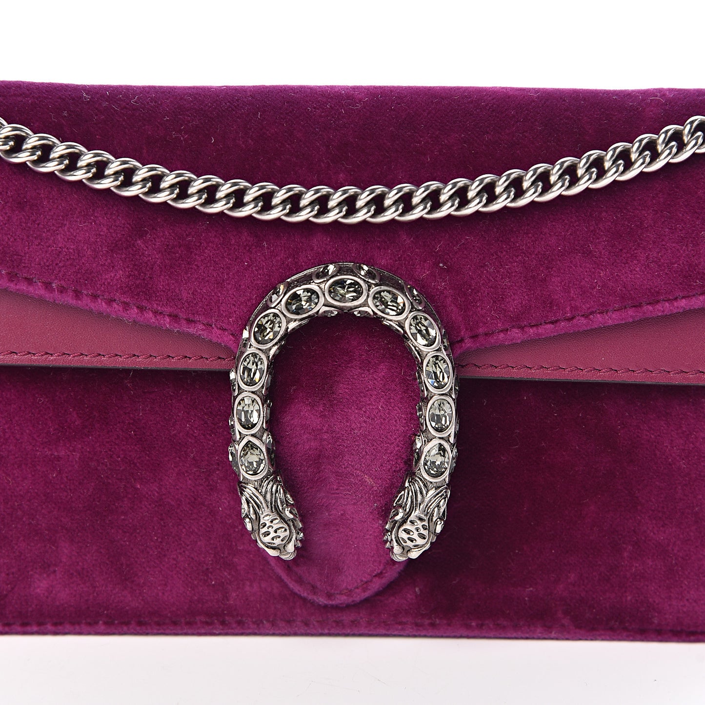 Velvet Super Mini Dionysus Shoulder Bag Fuchsia Violet Cyclamen