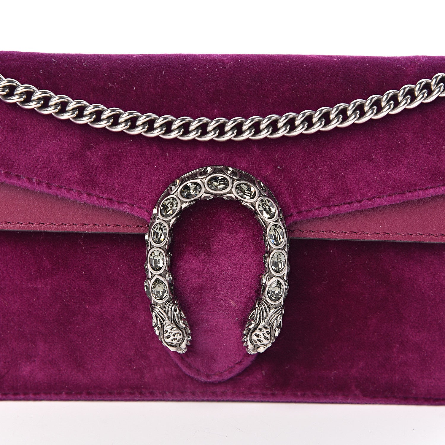 Gucci Velvet Super Mini Dionysus Shoulder Bag Fuchsia Violet Cyclamen 7 of 9