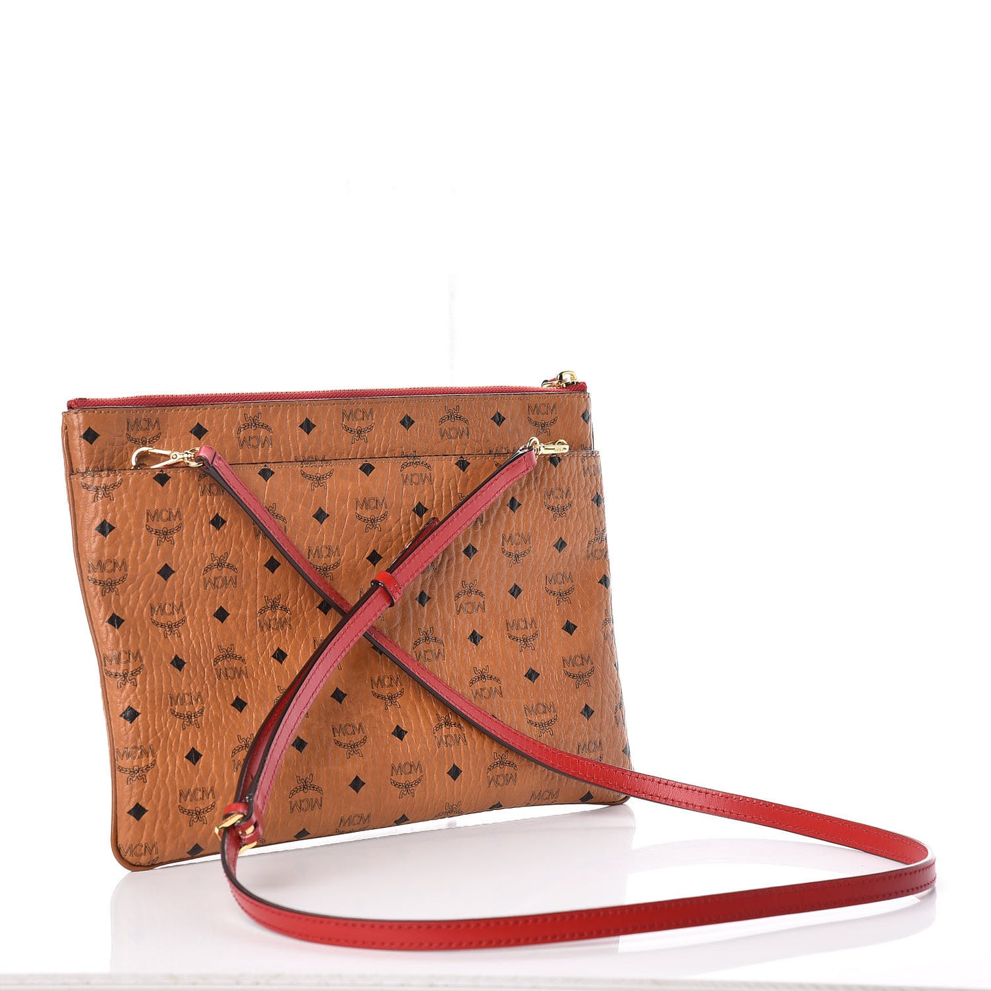 Visetos Medium Crossbody Pouch Cognac