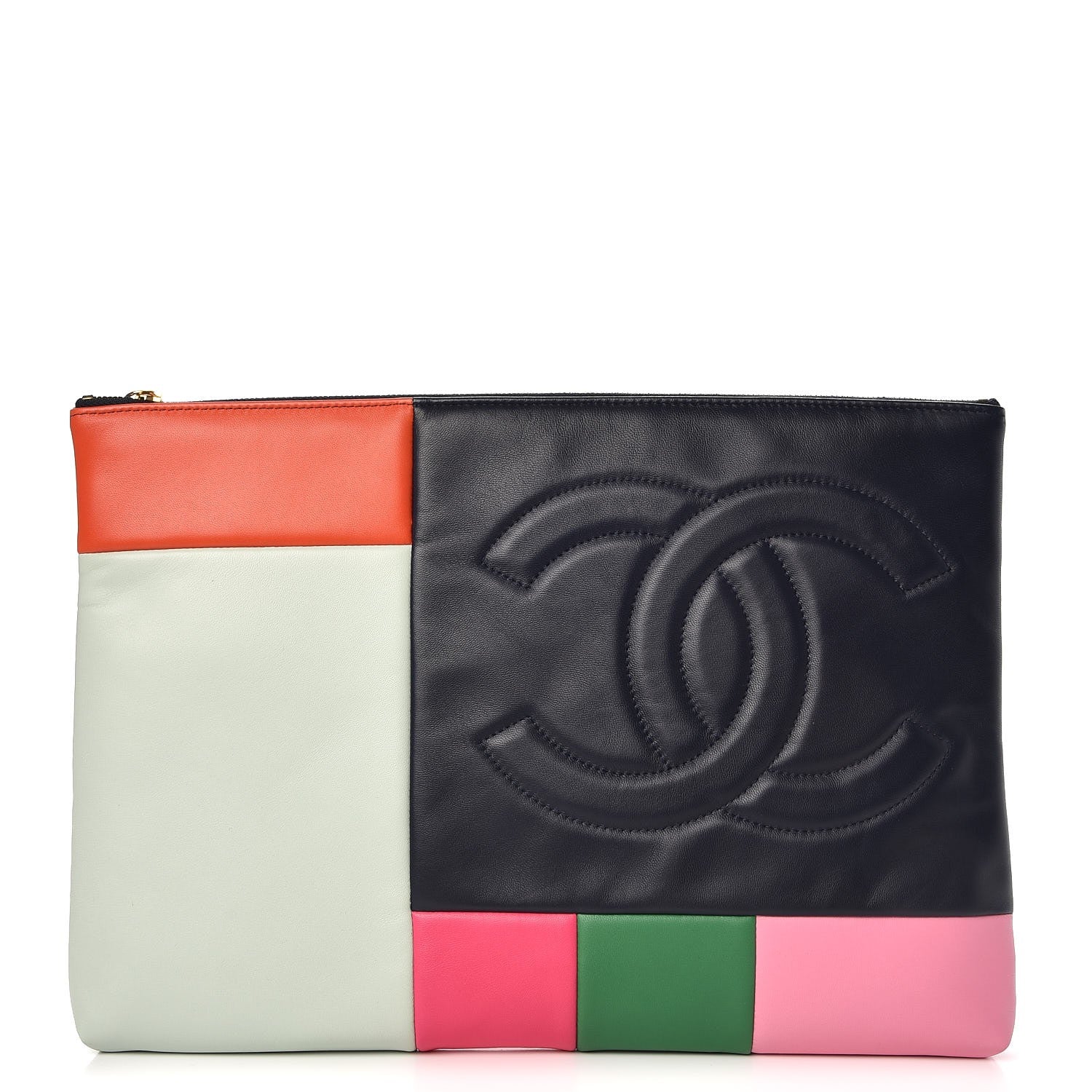 Chanel Lambskin Colorblock Cosmetic Case Multicolor 1 of 8