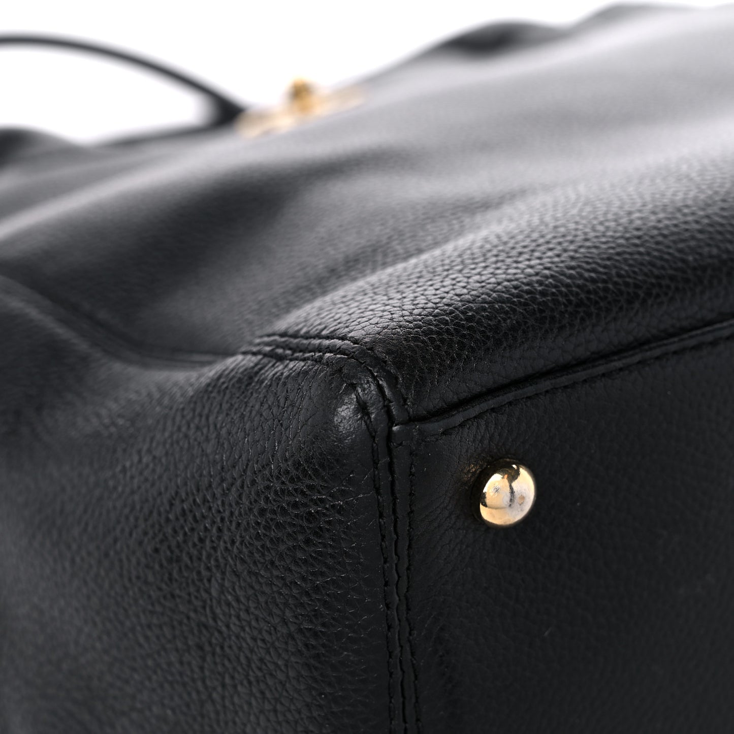 Calfskin Tall Cerf Tote Black