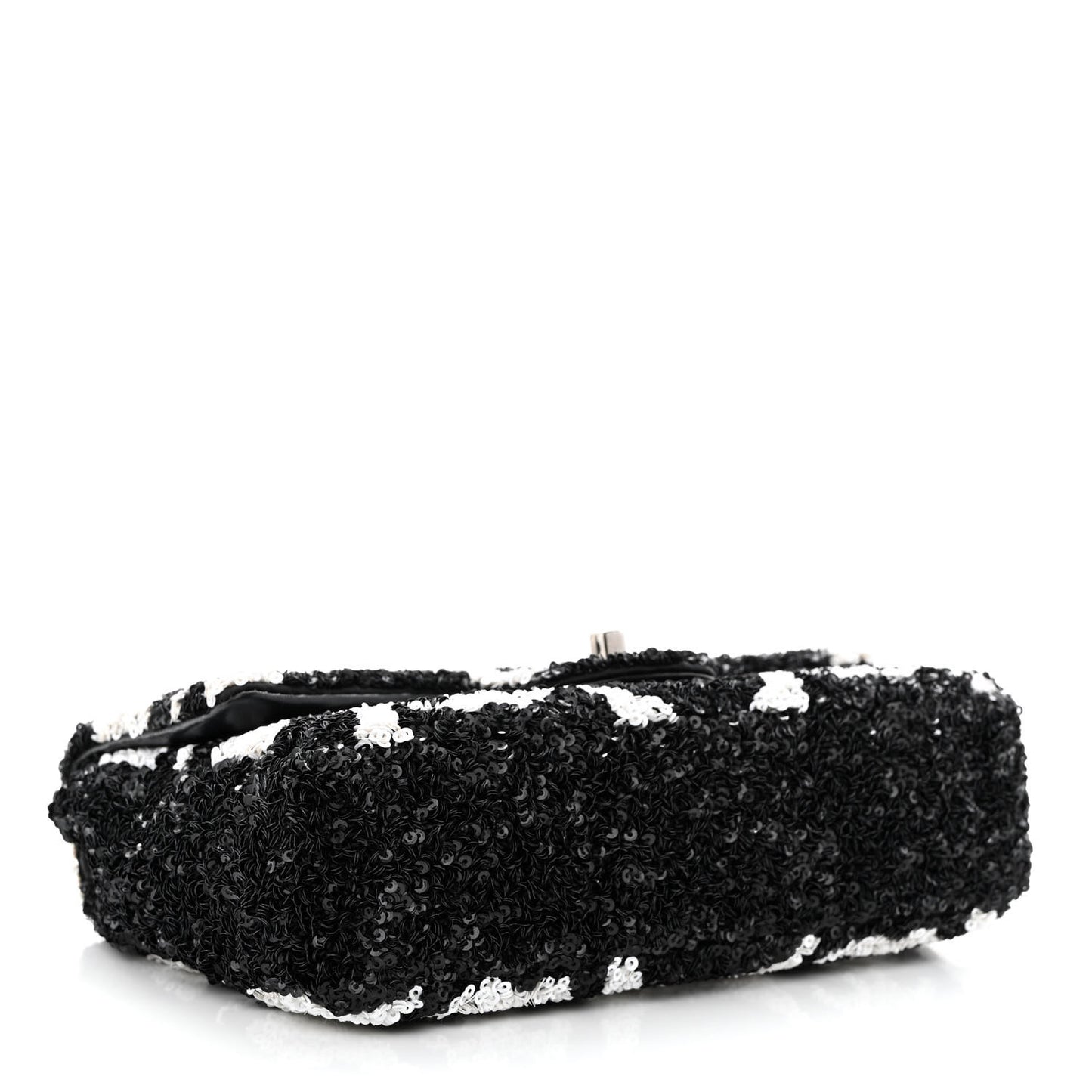 Sequin Mini Rectangular Flap Black White